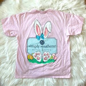 Simply Southern Easter Bunny Pink Kids T-Shirt